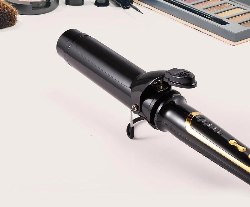 LANVIER 1 1/2 Inch Curling Iron 1.5" Barrel Curling for Medium & Long Hair with Soft and Relax Curls, Up to 450°F Worldwide Voltage (100-240V) Hair Curler for Traveling, Hair Waving Style Tool – Black - Image 3